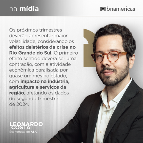 Leonardo Costa, PIB, economia brasileira, atividade econômica, impactos econômicos, Rio Grande do Sul
